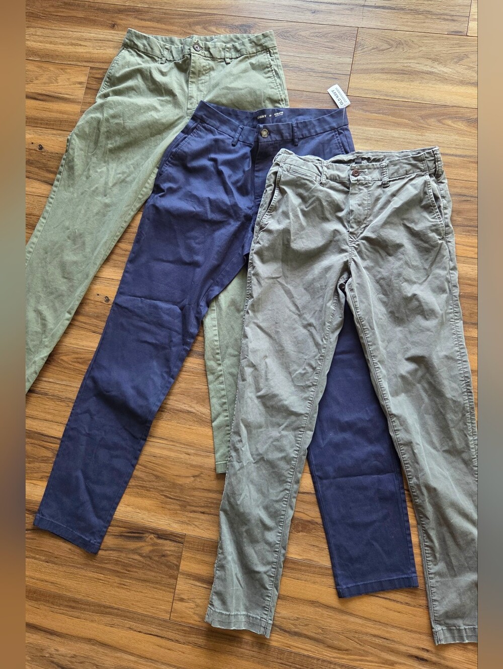Men's Chino Pants - Olive, Navy, and Gray - Bundle